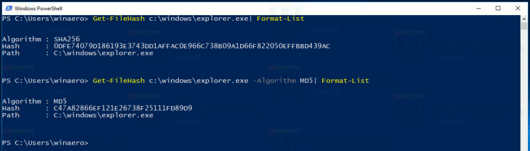 Get File Hash With PowerShell in Windows 10