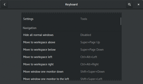 Gnome Keyboard Shortcuts