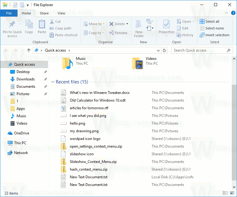 Quick Access Files