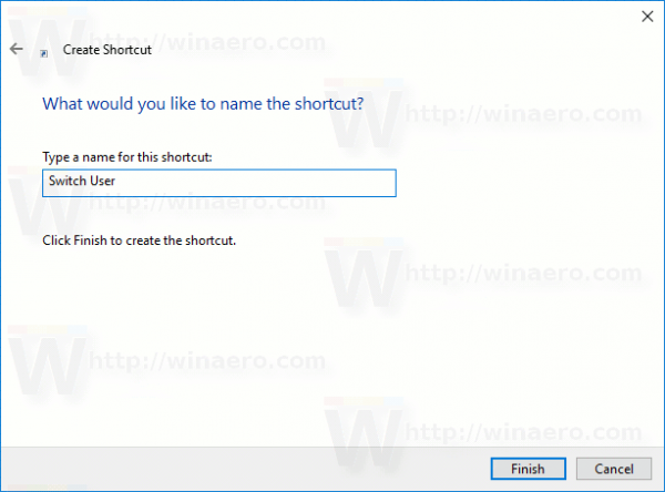 Switch User Shortcut Name