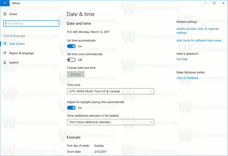 Add Clocks for Additional Time Zones in Windows 10