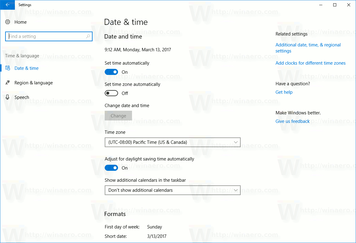 Add Clocks for Additional Time Zones in Windows 10