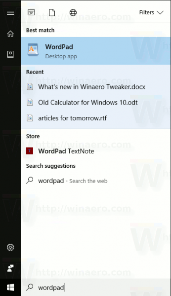 Wordpad Recent Files