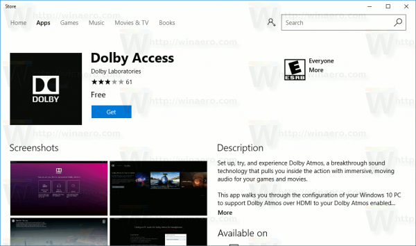 Dolby Access Store