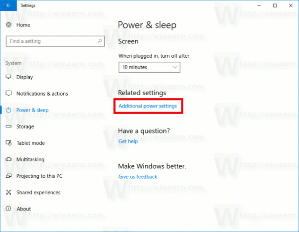 How to change lid open action in windows 10