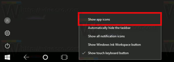 Show App Icons On The Taskbar