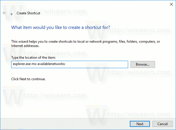 Show Available Networks Shortcut