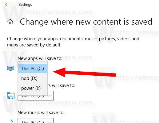 Windows 10 App Store Default Save Locations
