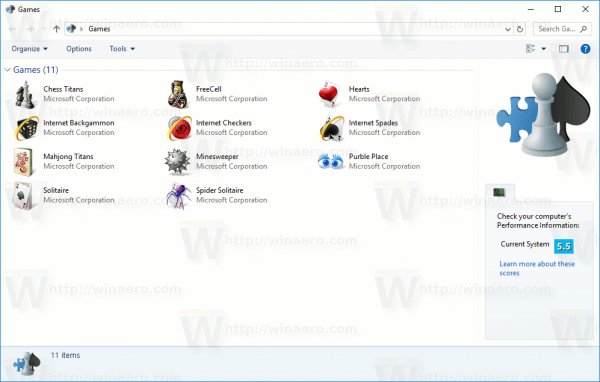 Windows 10 Creators Update Game Explorer