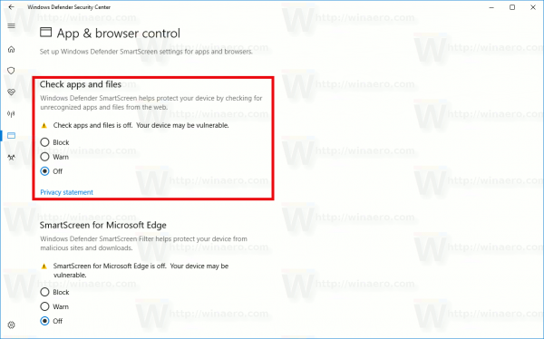 Windows 10 Disable SmartScreen For Desktop Apps