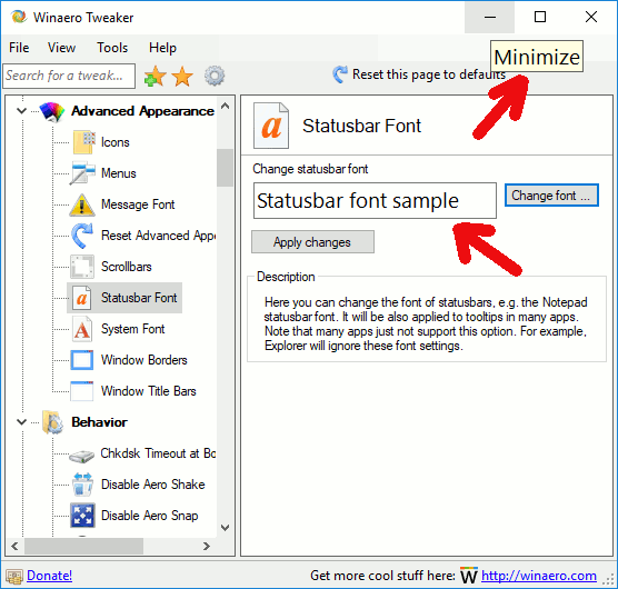 Windows 10 Change Tooltip Font Tweaker2