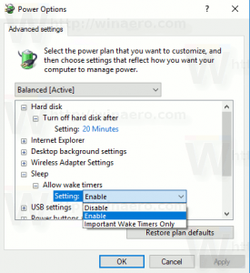 disable idle timer windows 10