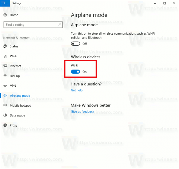 Windows 10 Disable Wifi In Airplane Mode