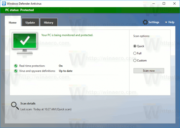 Windows Defender UI