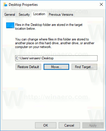 Desktop Folder Move Button