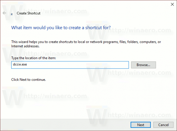 Windows 10 Create Display Calibartion Shortcut