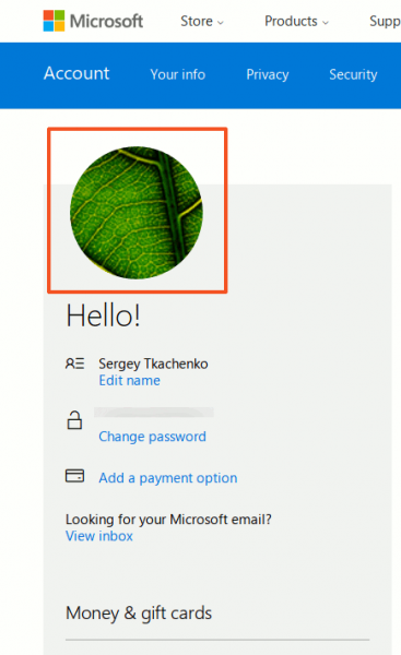 Change Microsoft Account Picture