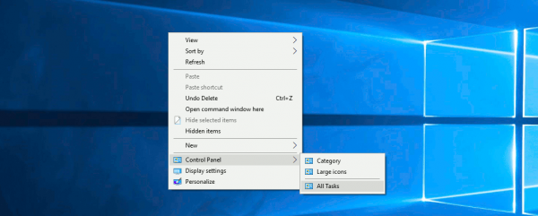 Control Panel Context Menu