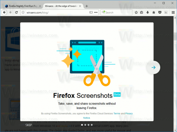 Firefox Screenshots Introduction