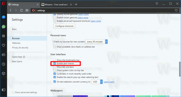 Opera 45 Enable Dark Theme 3