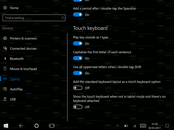 windows 10 keyboard sound