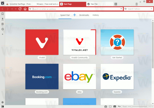 Vivaldi Default Speed Dial