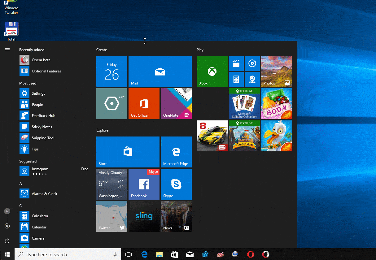 classic start menu windows 10 2017