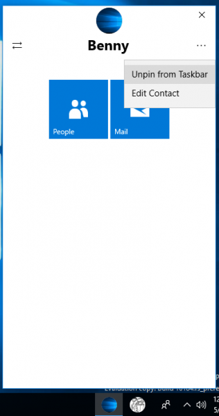 Windows 10 открепить контакты