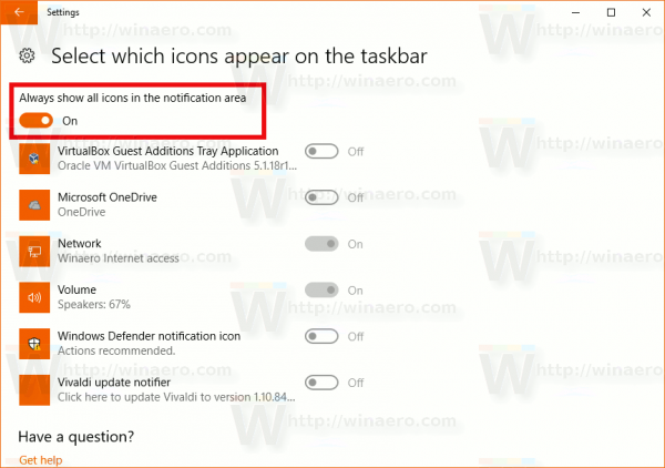 Windows 10 Always Show Tray Icons