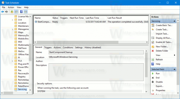 Windows 10 Cleanup Component Store Task