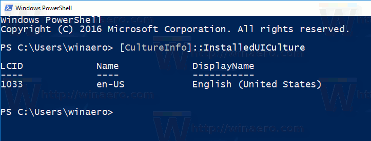 Find Default System Language in Windows 10