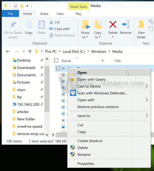 Remove Windows Media Player Context Menu