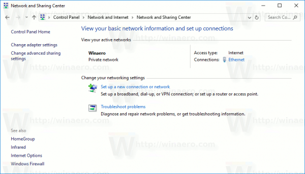 Network Type Is Private Network Center