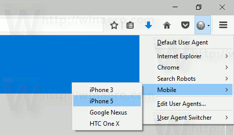 User Agent Switcher Select Ua