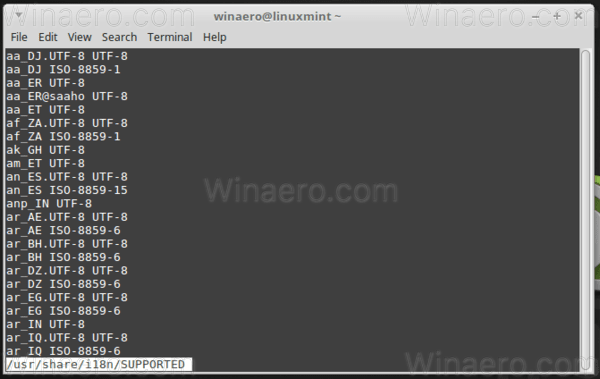Linux Mint List Of Supported Locales 2 
