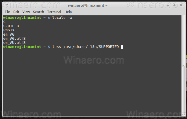 Linux Mint List Of Supported Locales 