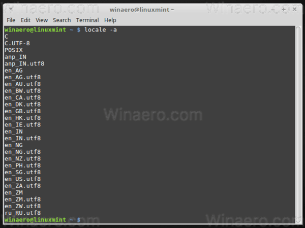 Linux Mint New Locale List 
