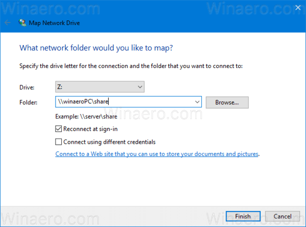 Map Network Drive Wizard Windows 10 