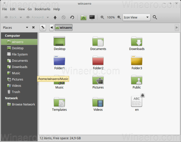 change folder icon color on linux lite