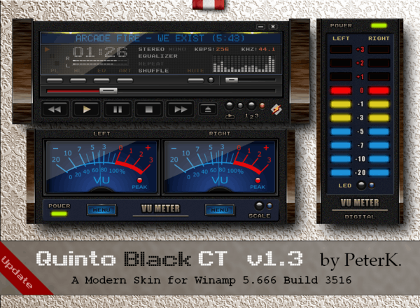 Quinto Black CT 1.3 is out – a skin for Winamp - Winaero