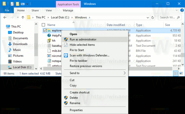 Windows 10 Run Explorer As Administrator