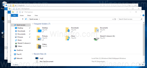 Windows 10 Cascaded Windows 