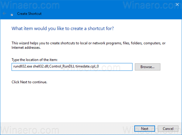 Windows 10 Create Date Time Shortcut 