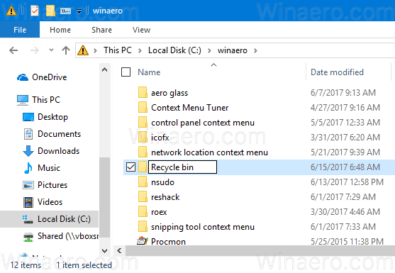 Windows 10 Create Recycle Bin Folder 