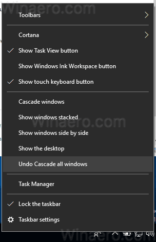 Windows 10 Undo Cascade Windows 