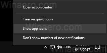 Action Center Context Menu Re Enable Icons 