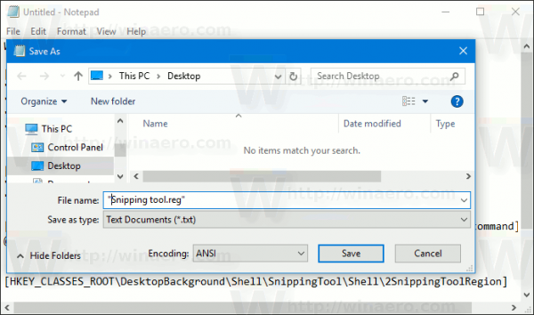balsa dormitar Skalk Add Snipping Tool Context Menu in Windows 10