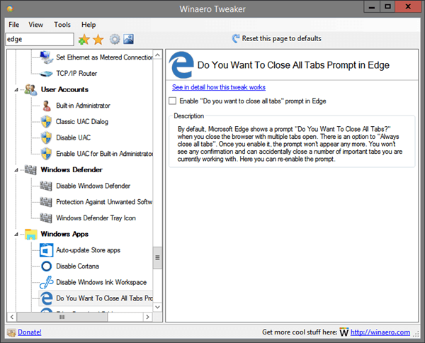 Tweaker Edge Close Tabs Prompt