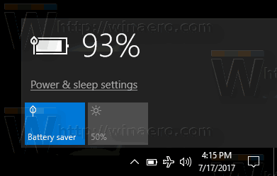 Battery Saver Enabled Windows 10