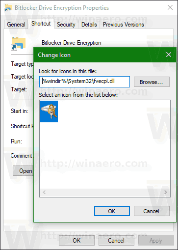 Bitlocker Drive Encryption Shortcut Icon 